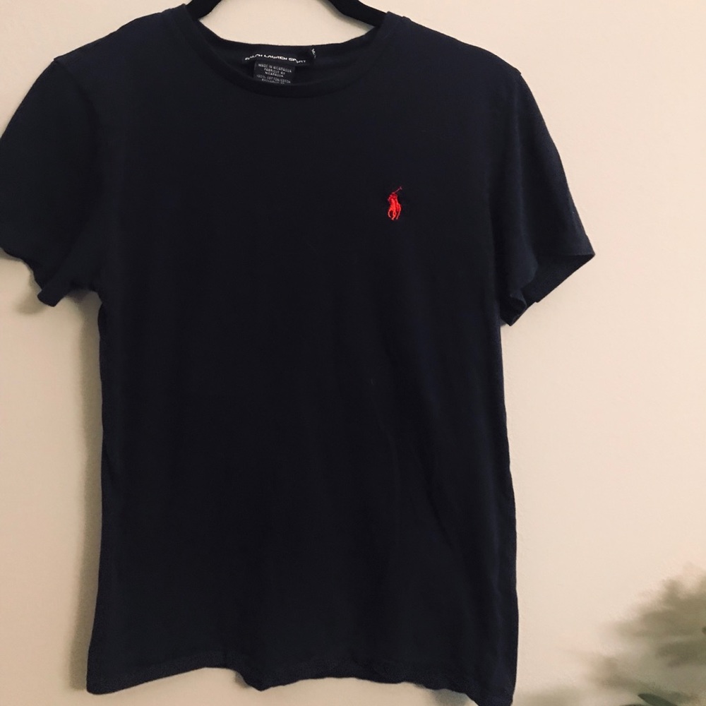Blue shirt sleeve Ralph Lauren shirt